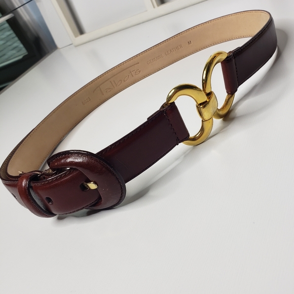 Talbots Double Brass Bit Leather Belt Equestrian Horse Riding Preppy Min… - Picture 4 of 14